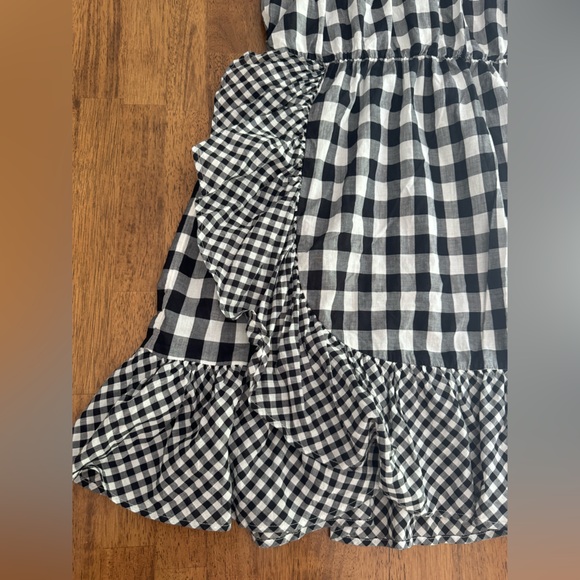 J.Crew Ruffle Halter Dress SZ S Black & White Gingham - Picture 7 of 16